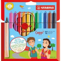 Felt Tip Pen - STABILO Cappi Wallet of 12 Assorted Colours + 1 cap-ring