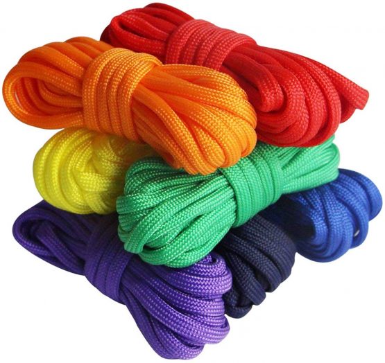 UOOOM 7 pcs Paracord Bracelet Cord Parachute Rainbow Rope Outdoor Survival Safe Rope Set for DIY Hand Woven 10 Feet - Image 3