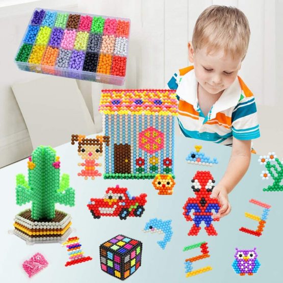 Queta Water Fuse Beads Kit, Aqua Water Beads Sticky Beads with DIY Crafting Accessories Sticky