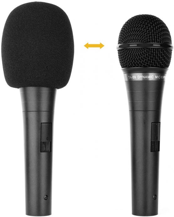 Microphone Mic Covers Foam Black ChromLives Handheld Mic Windscreen Microphone Foam Cover Perfect Pop Recording Top Grade 6 Pack - Image 3