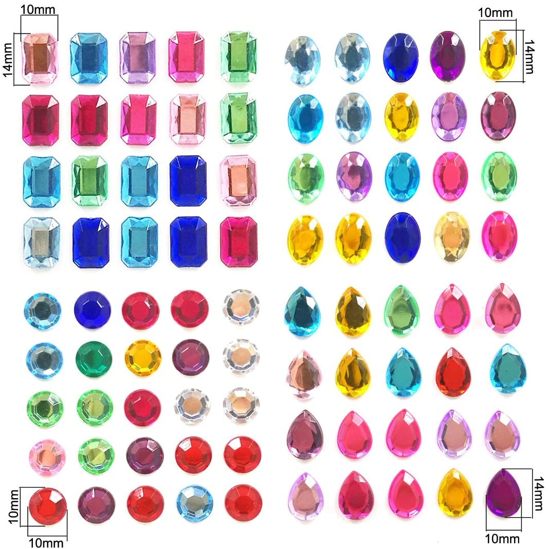 Rhinestone Stickers, SMALUCK Self-Adhesive Multicolor Rhinestone ...