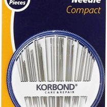 30 Piece NEEDLE COMPACT by Korbond – Needle Assortment for a multitude of hand sewing, mending and crafting; selection of Sharps, Betweens Tapestry & Darning Needles