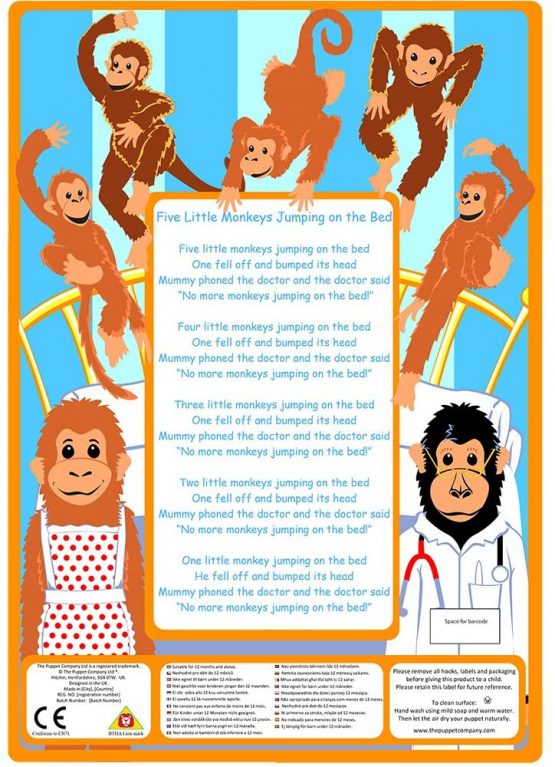 The Puppet Company - Favourite Song Mitt - Five Little Monkeys Hand Puppet - Image 2