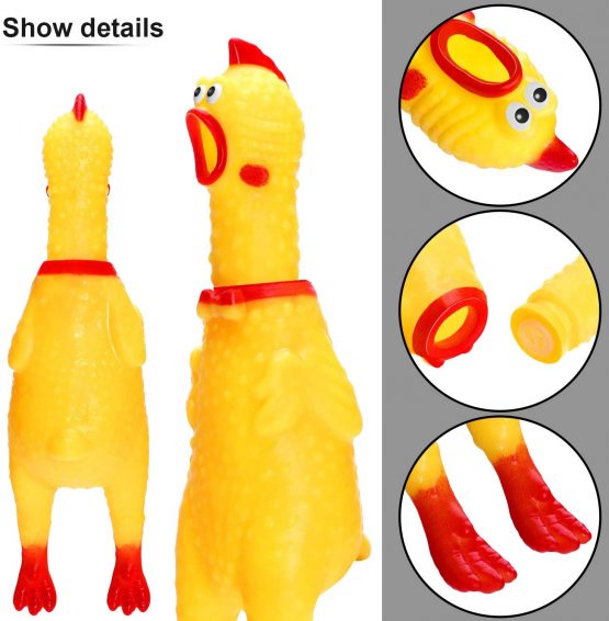 6 Pack Rubber Screaming Chicken Toy Yellow Rubber Squeaking Chicken Toy Novelty and Durable Rubber Chicken, Shrilling Decompression Tool Gadgets - Image 3