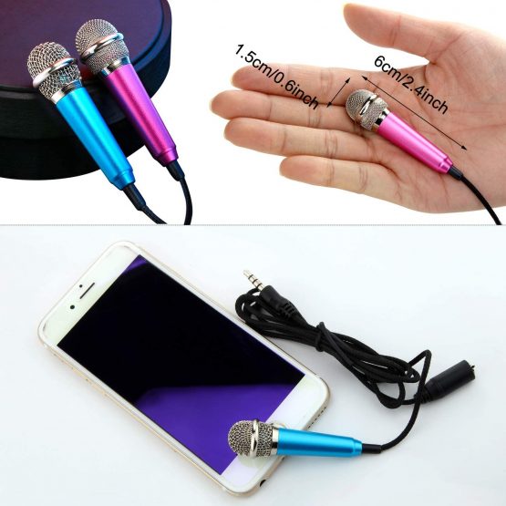4 Pieces Mini Microphone Portable Vocal Microphone Mini Karaoke Microphone for Mobile Phone Laptop Notebook, 4 Colors - Image 2