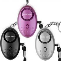Eazior 140DB Police Approved Personal Security Alarm, Mini Loud Staff Panic Rape Attack safety Alarm Self Defense Keyring with Torch for Women Kids Night Worker Anti-theft Alarm (Purple/Black/Silver)