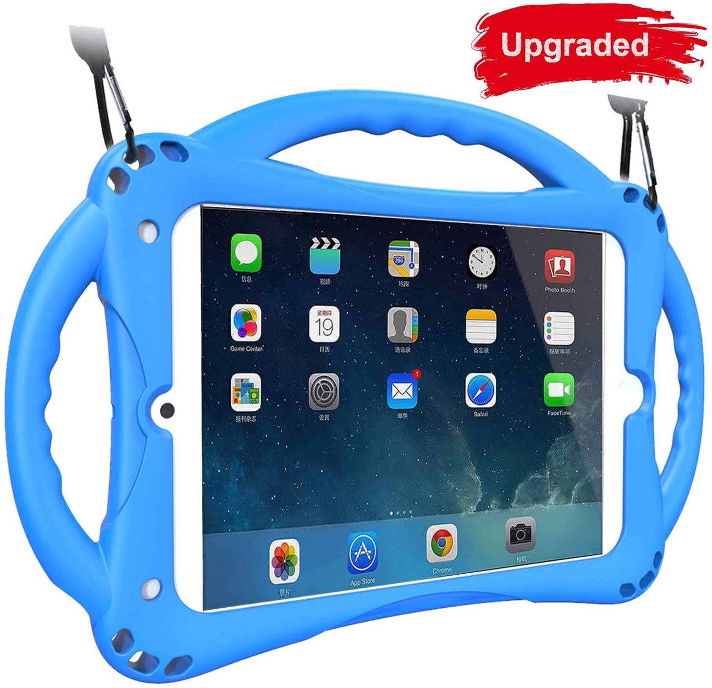 TopEsct Kids Case for iPad Mini 5/4/3/2/1,Shockproof Handle Stand Silicone Cover for iPad Mini 5/4/3/2/1 (Blue)
