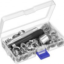 Grommet Tool Kit, Grommet Setting Tool and 100 Sets Grommets Eyelets with Storage Box (1/ 2 Inch Inside Diameter)
