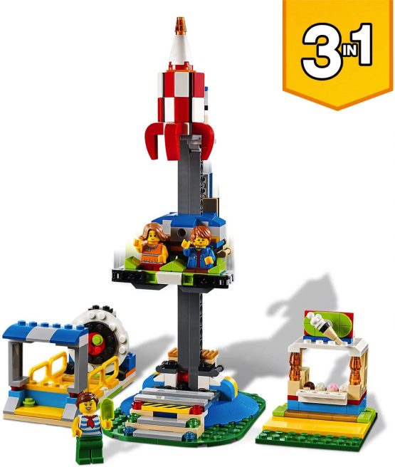 LEGO 31095 Creator 3in1 Fairground Carousel Set, Fair Fun Adventures, Space Themed Model - Image 4