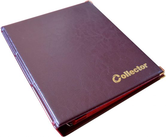 Collector Coin Album for 280 MEDIUM sizes coins 50p 50 pence £1 £2 €1 €2 - 14 pages and red dividers (280 Coins, Brown)