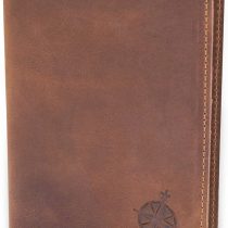 Leather Passport Holder Travel Wallet - RFID Blocking Genuine Leather Travel Wallet for Men and Women(8.8X11.4cm)