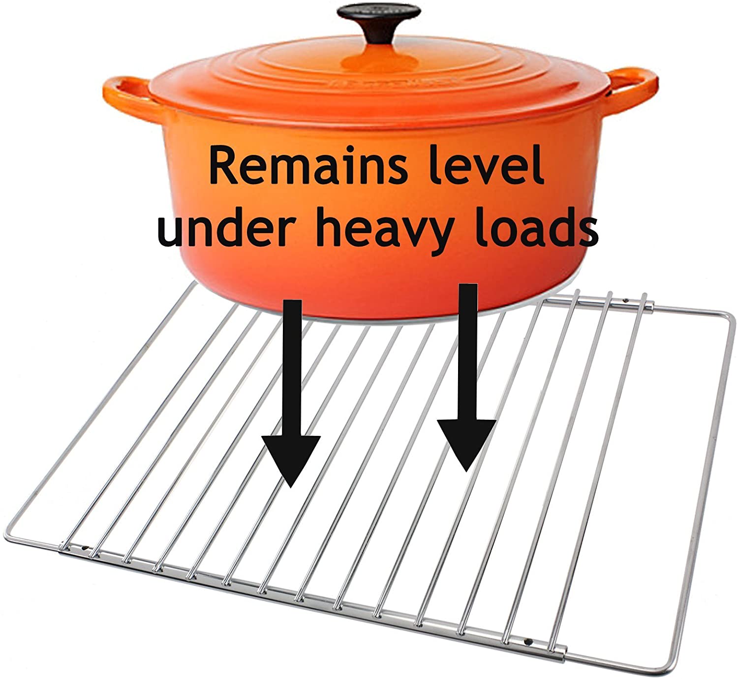 SPARES2GO Universal Adjustable BBQ Grill Shelf for All Makes of Barbecue (310mm x 360 to 530mm), Silver - Image 2