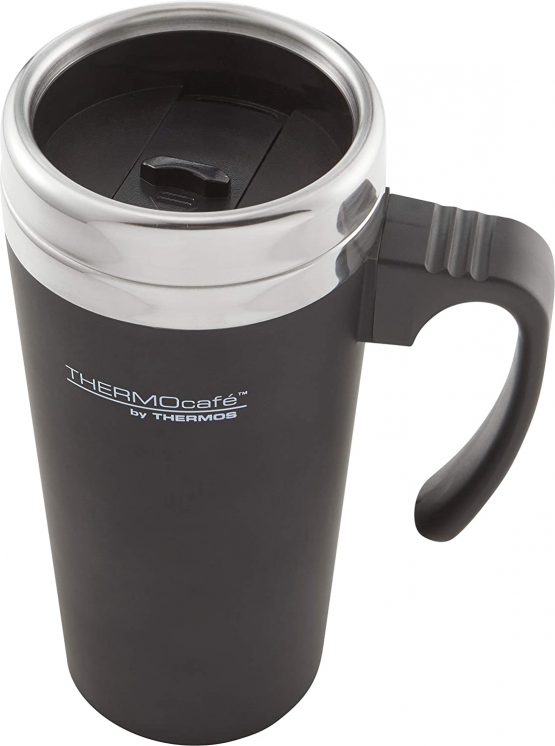 Thermocafe 400 ml Plastic and Stainless Steel Soft Touch Travel Mug, Black - Image 3