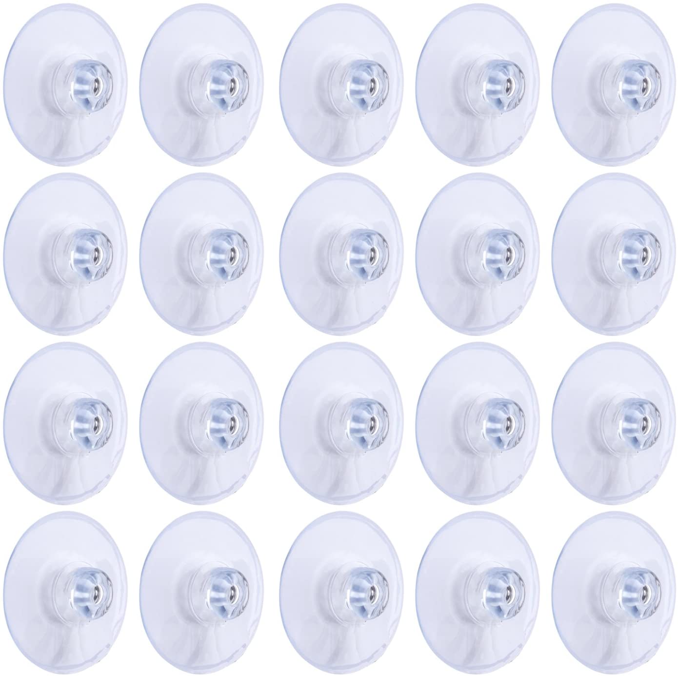 Whaline 20 Packs 45mm Large Suction Cup Plastic Sucker Pads Without Hooks, Clear, medium