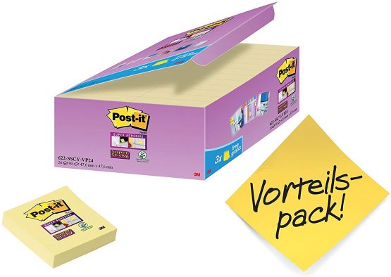 Post-it 47.6 x 47.6 mm "Value Pack" Super Sticky Notes - Canary Yellow (Pack of 24) - Image 3