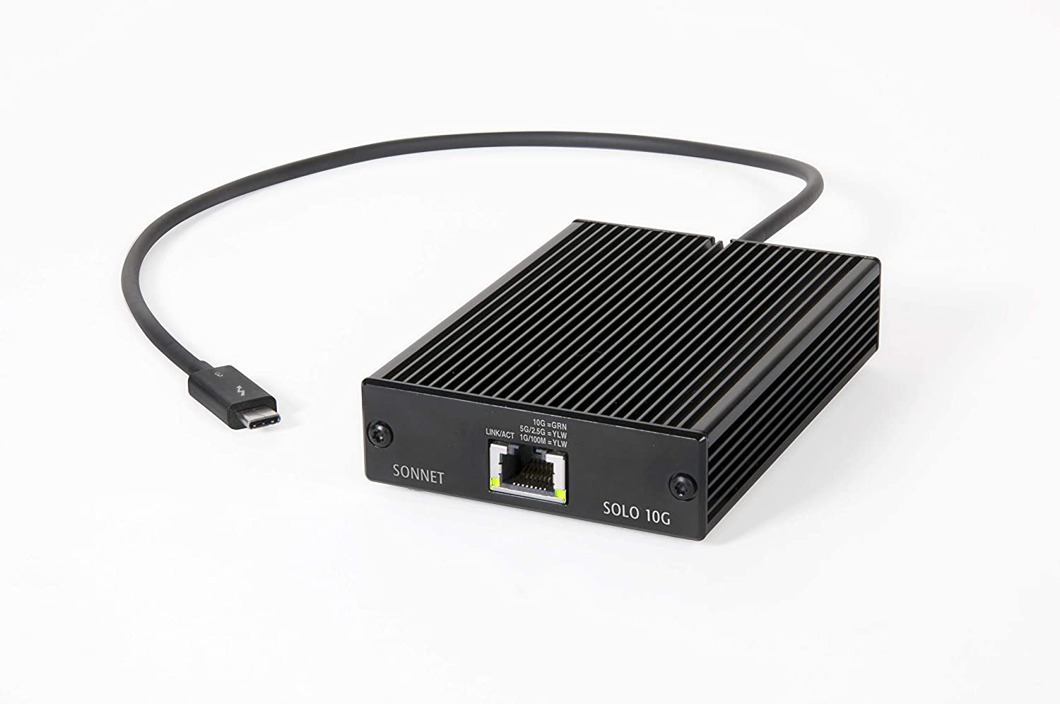 Sonnet Solo 10G Thunderbolt 3 to 10Gb Base-T Ethernet Adapter - Adapter, Black