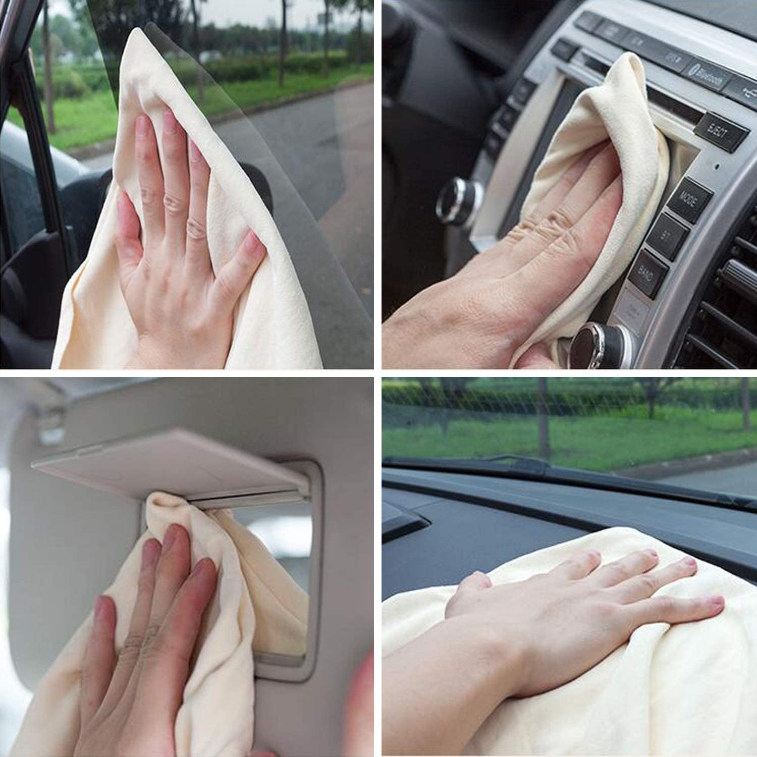 HIDMD Premium Grade Natural Chamois Leather 2 Pack 40X50CM Car Drying Chamois Cloths Perfect for drying off the whole car glass - Image 2