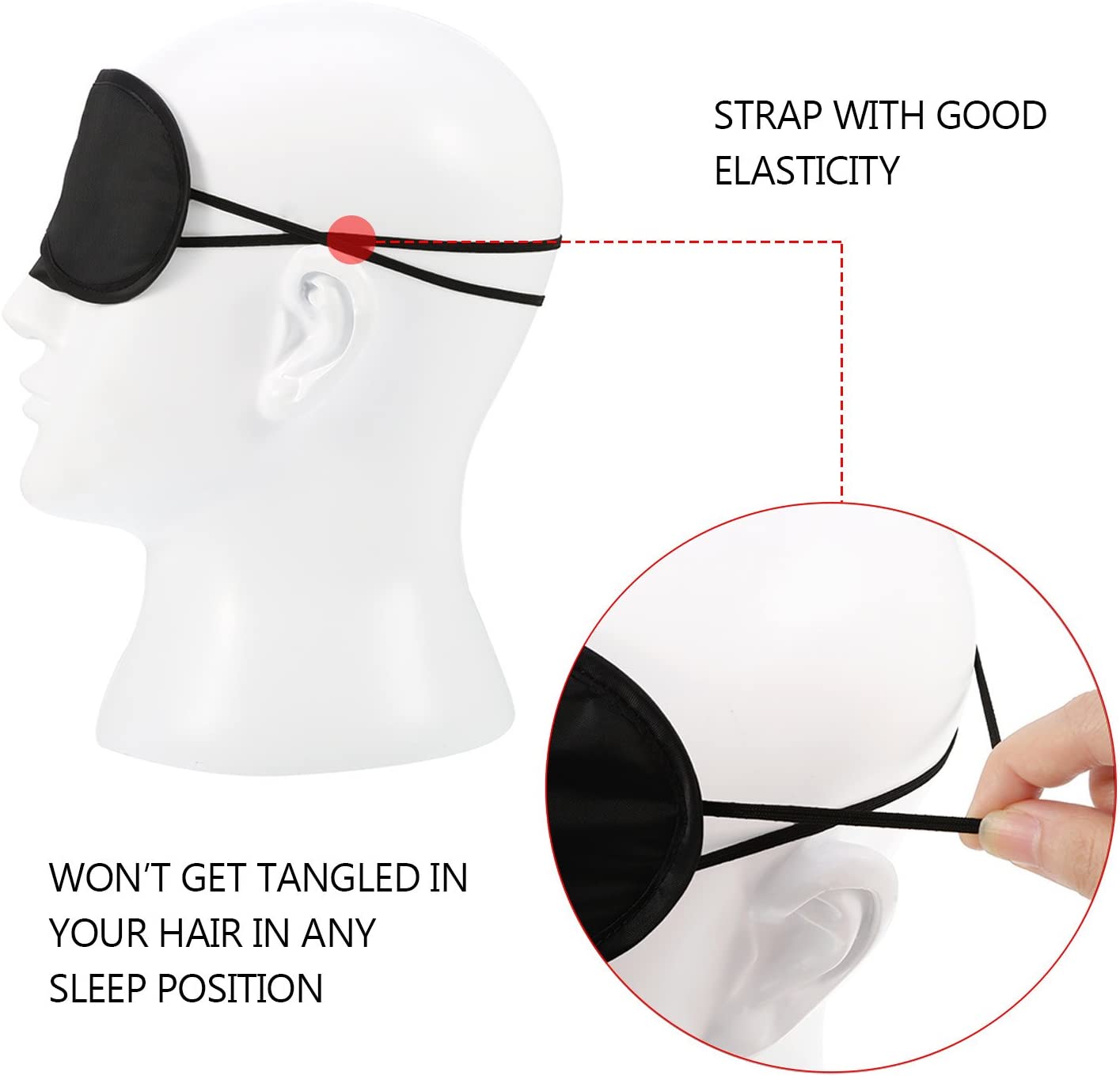20 Pack Blindfold Eye Mask for Sleep Game Travel with Nose Pad (Black), 20 count (Pack of 1) - Image 4