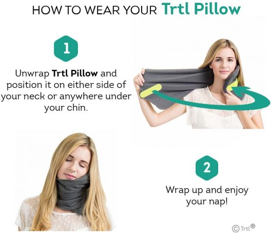 trtl Pillow - Scientifically Proven Super Soft Neck Support Travel Pillow - Machine Washable Grey - Image 3