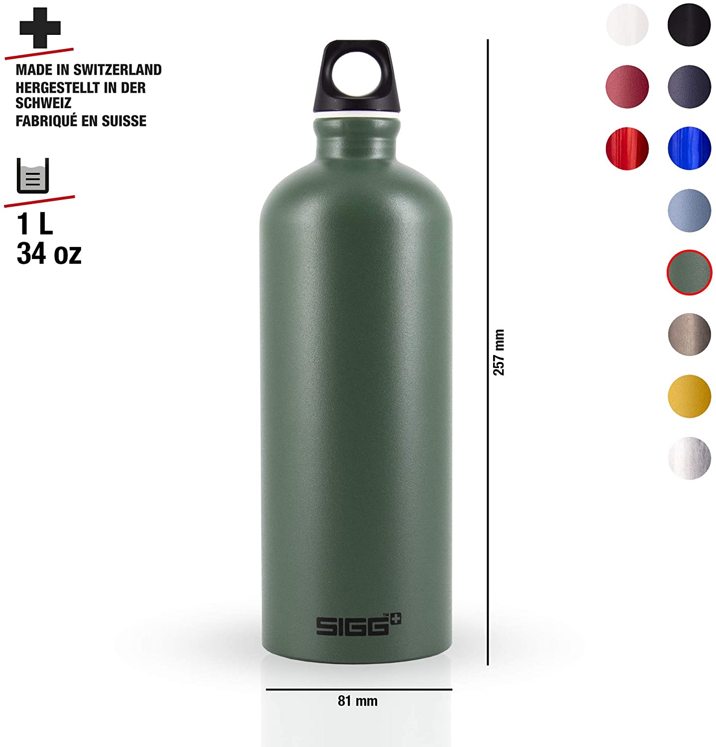 Sigg, Aluminium Water Bottle, Traveller Leaf Green, Climate Neutral Certified, Suitable For Carbonated Beverages, Leakproof - Image 4