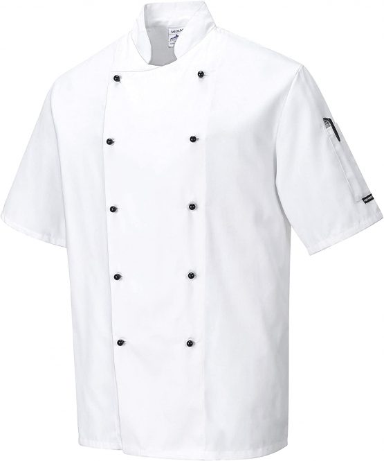 Portwest Kent Chefs Jacket, Colour: White, Size: M, C734WHRM