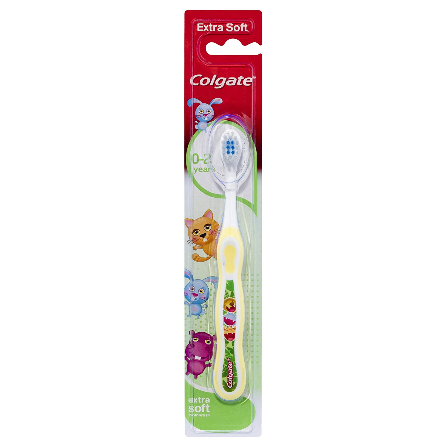 Colgate Kids Toothbrush 0-2 Years, Baby Toothbrush, Extra Soft bristles, Gently and Effectively Clean First Teeth