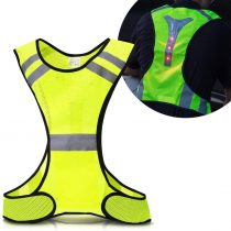 kwmobile Reflective LED Safety Vest - High Visibility Warning Vest with 3 LED Lights and Reflector Stripes for Running, Jogging, Cycling at Night
