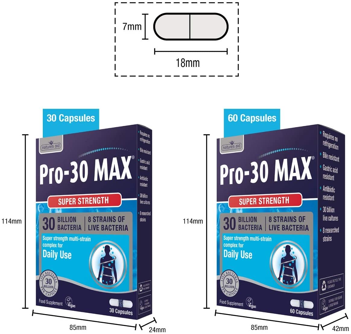 Natures Aid Bio360 Pro-30 Max, 30 Billion CFU Probiotic, Supports Gut Health, Immunity & Digestion, Vegan, Gluten-Free - Image 3
