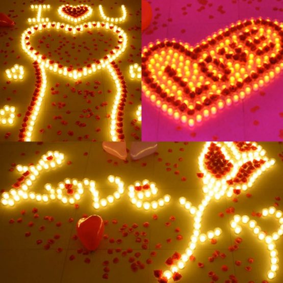 EZI 48 Pcs Flameless Flickering LED Tealight Candle Amber Light for Wedding - Image 2