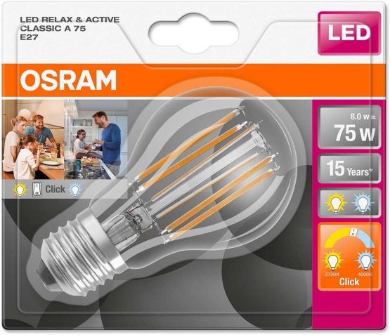 OSRAM LED lamp / Base: E14 / Warm White…Cool White / 2700 K / 5 W / replacement for 40 W Incandescent bulb / LED RELAX and ACTIVE CLASSIC P [Energy efficiency class A++] / pack of 6 - Image 3