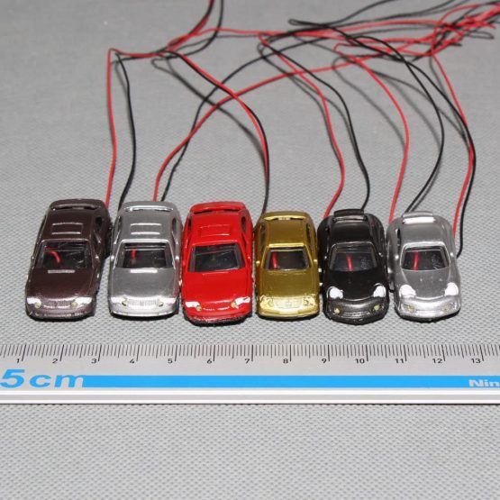 Evemodel 12pcs Head Lighted Model Car 1:87 Train Scenery HO Scale EC100 - Image 4