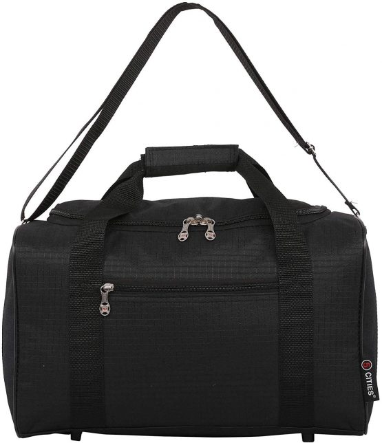5 Cities 40x20x25 new and improved 2021 Ryanair Maximum Sized Under Seat Cabin Holdall Travel Flight Bag – Take the Max on Board! (2x Black) - Image 3