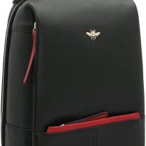 Mala Leather Mason Collection Leather Backpack 7193_27 Black/Red