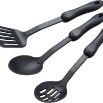 KitchenCraft Anti-Scratch Nylon Kitchen Utensils Set - Black (3 Pieces)