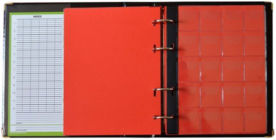 COLLECTOR Coin Album for 280 MEDIUM sizes coins 50p 50 pence £1 £2 €1 €2 - 14 pages and red dividers (280 Coins, Black) - Image 2