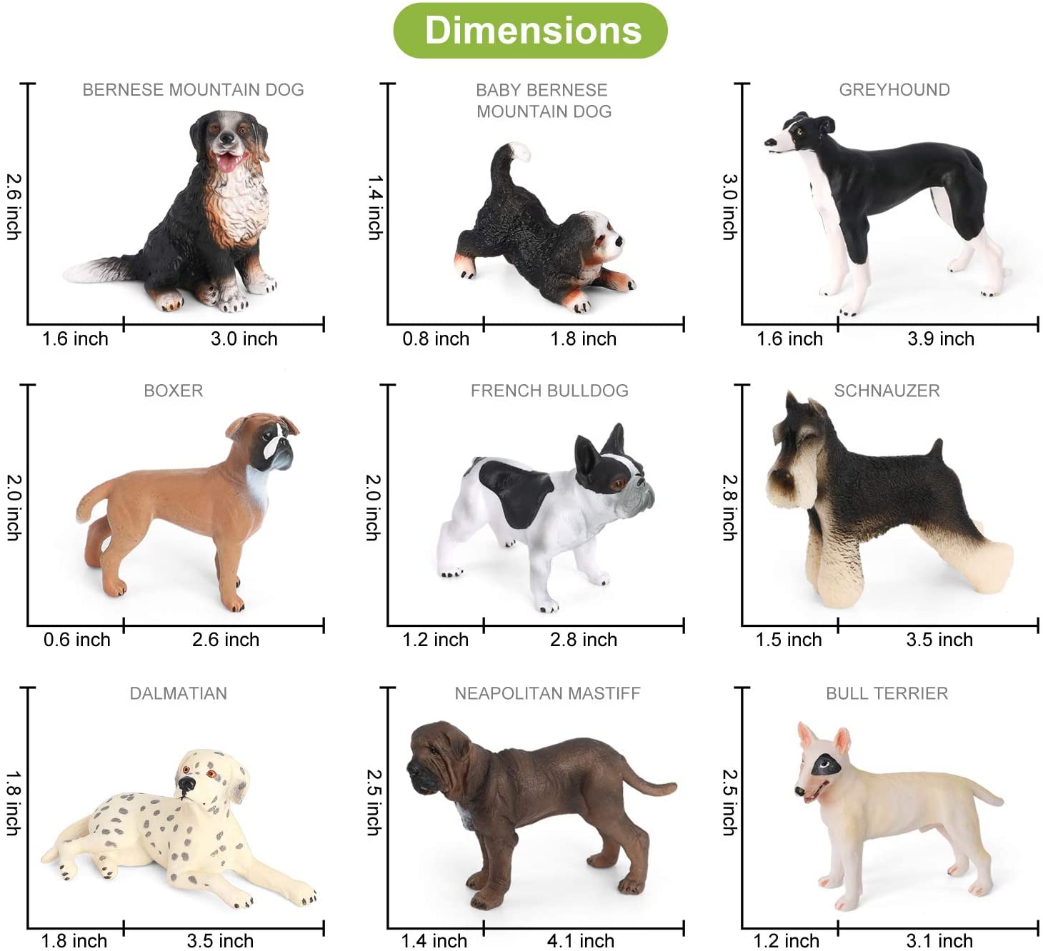 Volnau Dog Figurines Animal Toys 9PCS Mini Puppy Figures for Kids Toddlers Decorations Preschool Educational Cake Topper Set - Image 4