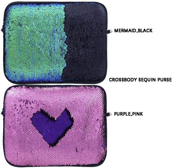 Set of 4 Sequin Clutch for Women Mermaid Purse Neoprene Crossbody Purse with Detachable Strap Clutch Purses - PAWHITS - Image 3