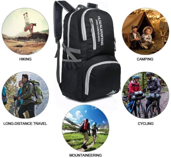 Crenze 35L Lightweight Foldable Backpack Travel Hiking Daypack, Men Women Durable Handy Waterproof Rucksack for Camping Mountaineering Walking Cycling Climbing - Image 4