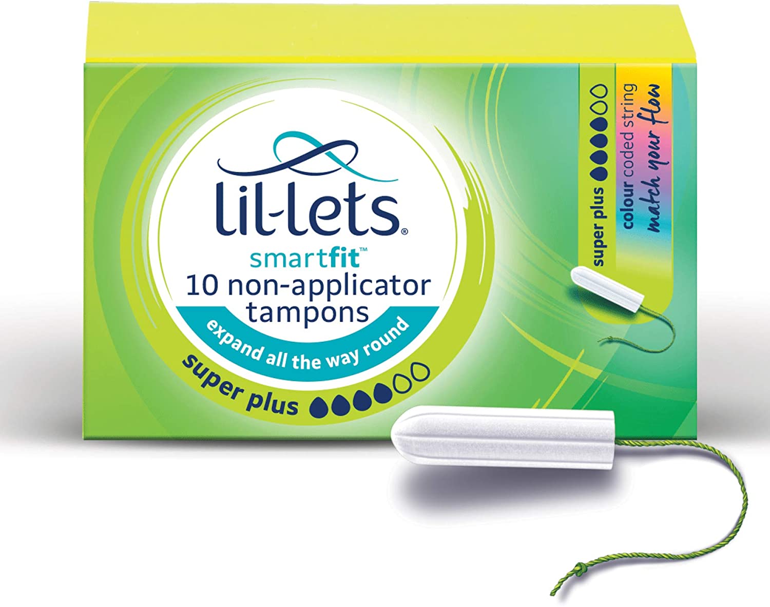 Lil-Lets Smartfit Non-Applicator Tampons, Super Plus, 8 Packs of 10 Tampons, White,L766 - Image 3