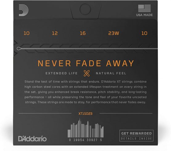D'Addario XTJ1023, XT Banjo Guitar Strings Nickel Plated Steel, Medium, 10-23 - Image 3