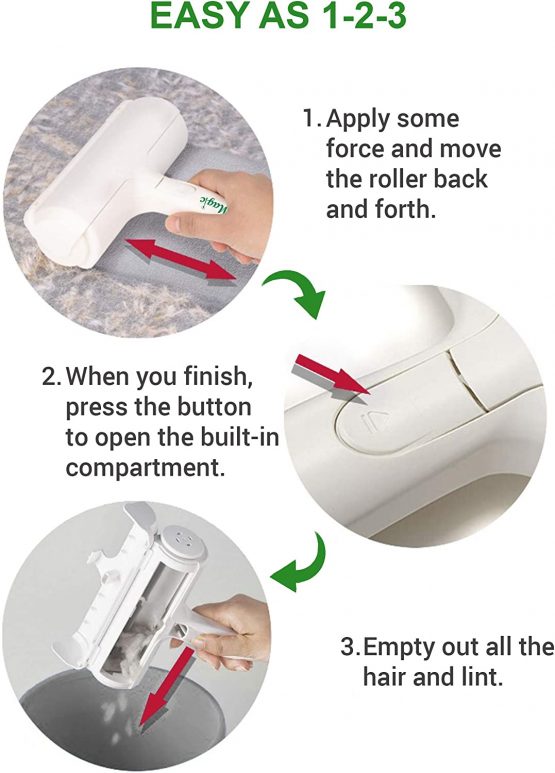 Fur Magic Reusable Pet Hair Remover Roller for Dog, Cat and Other Pet Hair with Improved Handle, Easy to Clean Lint Remover for Furniture, Sofa, Carpet and Bedding, Green - Image 2