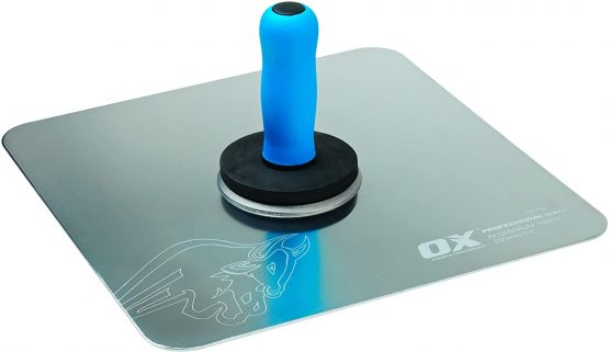 OX OX-P010513 Plaster Hawk 330mm×330mm - Aluminum Plastering Hawk with Soft Grip Handle - Drywall Hawk Tool