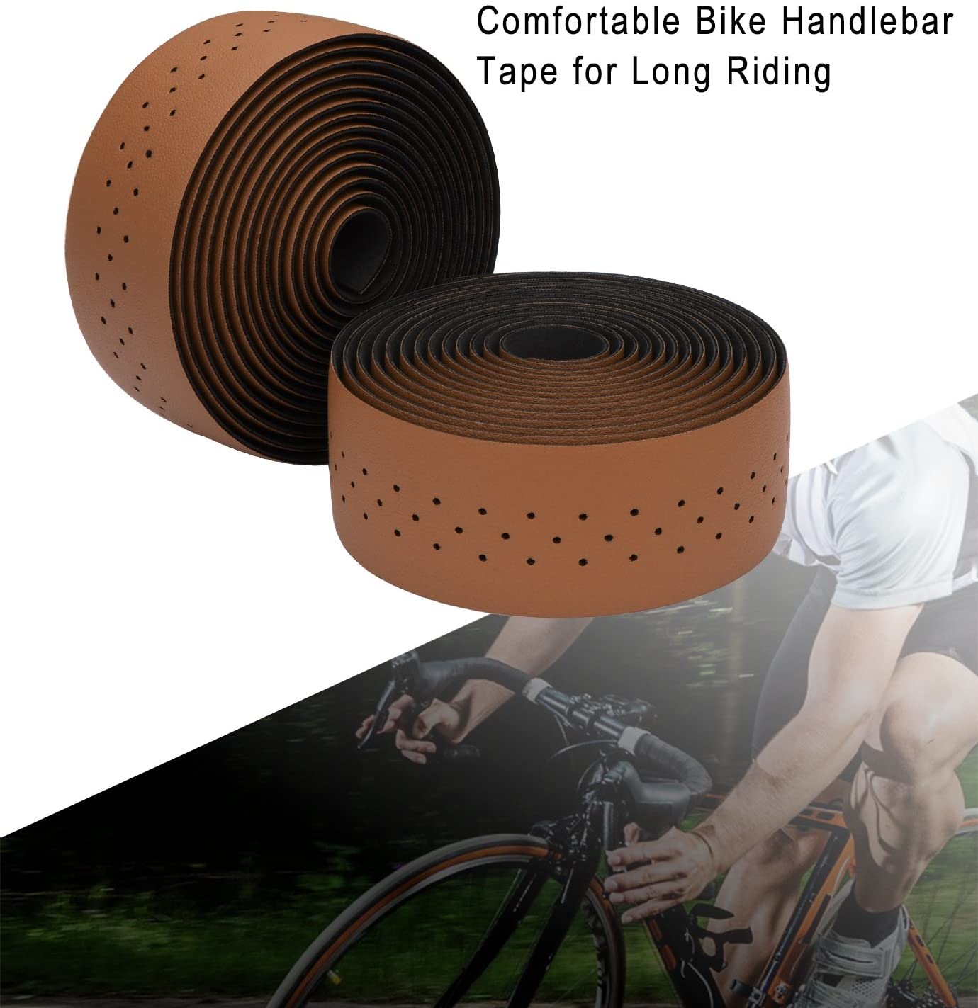 TOPCABIN 2 Rolls Bicycle Handlebar Tapes Camouflage Series Comfort GEL Road Bike Handlebar Tape Bike Bar Tape with Reflective Bar Plugs ((PU a pair) Brown) - Image 4