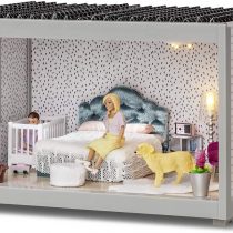 LUNDBY ROOM — Doll House Room Module 33 cm wide — Stackable Extension — Dolls House Furniture Kit — Age 4+ — for 11 cm Mini Dolls 1:18