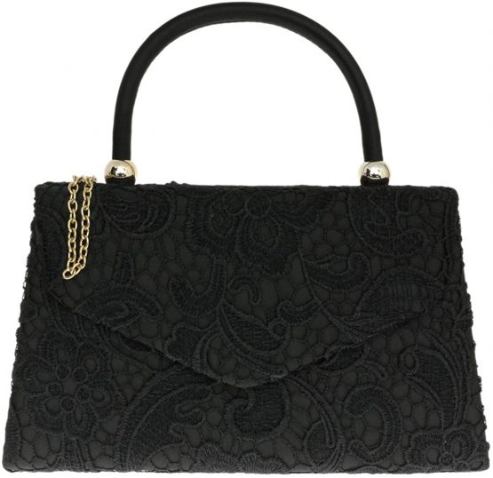 Girly HandBags Lace Satin Top Handle Clutch Bag Handbag Wedding Vintage Designer Womens Fashion