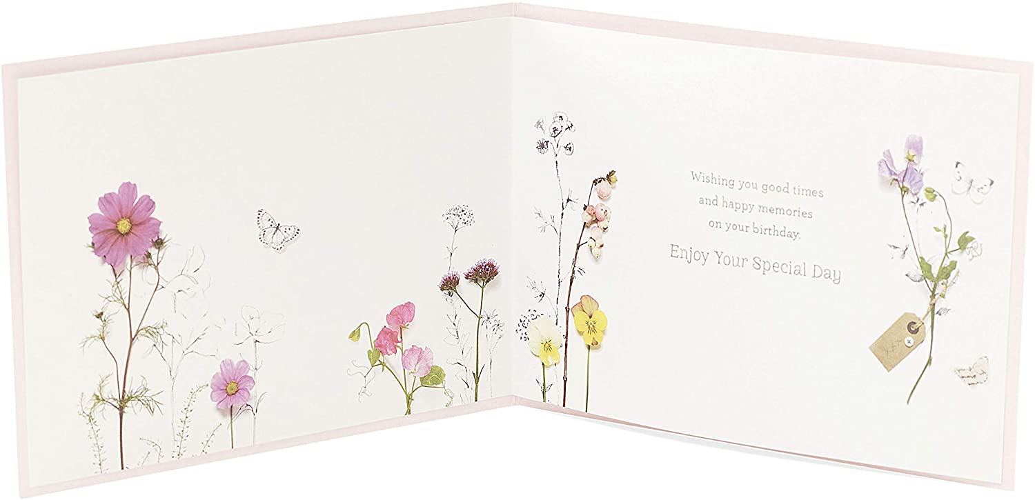UK Greetings, flower butterfly lily:pink, 178mm x 127mm - Image 2