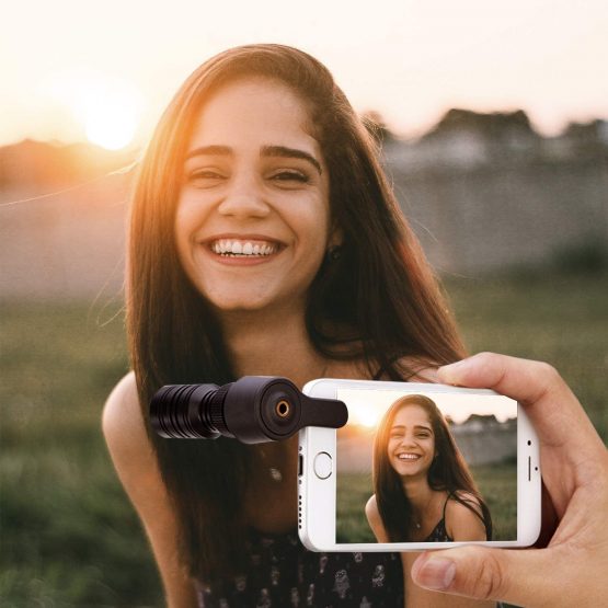 Saramonic SmartMic+Di Compact Directional Condenser Microphone for iPhone iOS Broadcast Vlog Recording Interview - Image 2