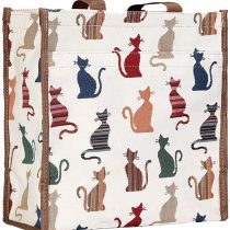Signare Tapestry Shoulder Bag Shopping Bag for Women with Cat Design