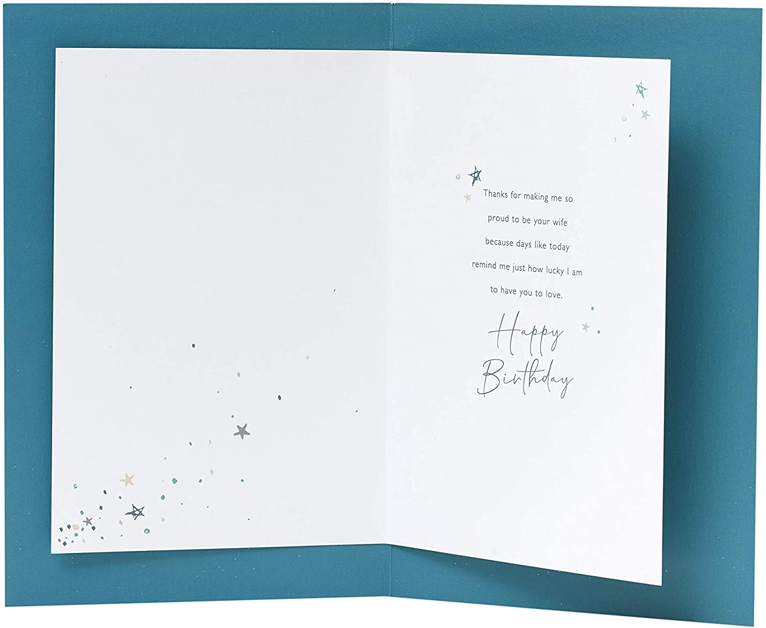 Husband Birthday Card - Birthday Card for Him Romantic - Lovely Message Inside - Simple Star Design, White, 165 mm x 254 mm - Image 2