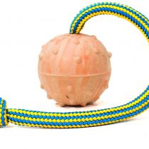Julius-K9 242BLK-70, IDC natural rubber ball with knot, 70 mm